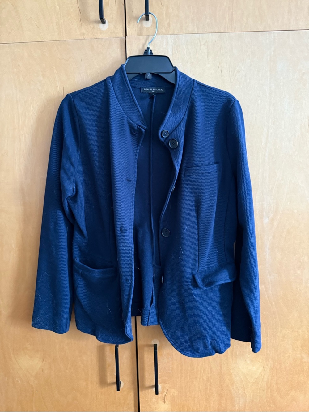 Banana Republic Deep Navy Stand-Collar Blazer